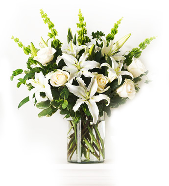 Lilium y Rosas en Florero